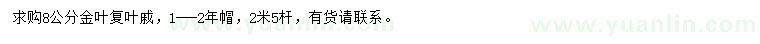 求購8公分金葉復葉槭