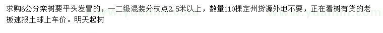 求購(gòu)6公分欒樹(shù)