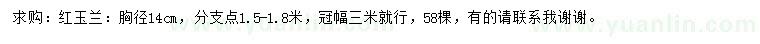 求購胸徑14公分紅玉蘭