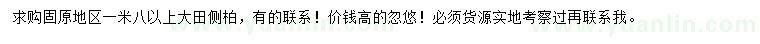 求購1.8米以上側(cè)柏