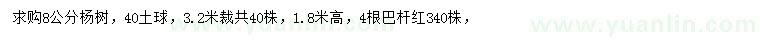 求購8公分楊樹