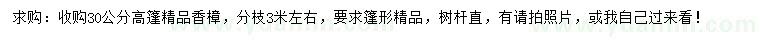 求購(gòu)高30公分香樟