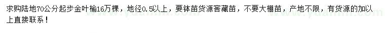 求購70公分以上金葉榆