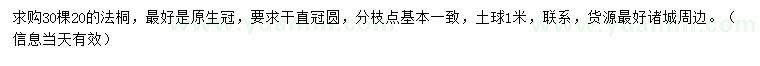 求購(gòu)20公分法桐