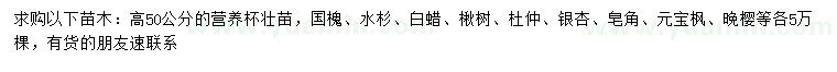 求購國槐、水杉、白蠟等