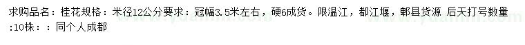 求購米徑12公分桂花