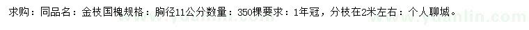 求購(gòu)胸徑11公分金枝國(guó)槐