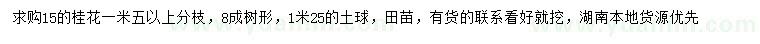 求購(gòu)15公分桂花