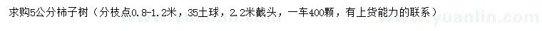 求購5公分柿子樹