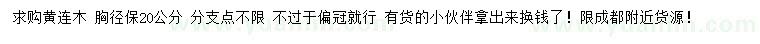 求購(gòu)胸徑20公分黃連木