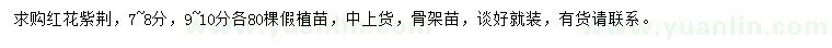 求購7-8、9-10公分紅花紫荊
