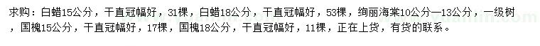 求購(gòu)白蠟、絢麗海棠、國(guó)槐