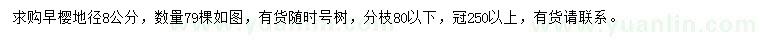求購(gòu)地徑8公分早櫻