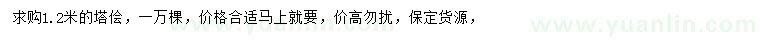 求購(gòu)1.2米塔檜