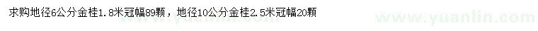 求購地徑6、10公分金桂