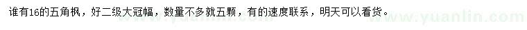 求購(gòu)16公分五角楓