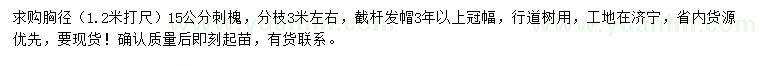 求購1.2米量15公分刺槐