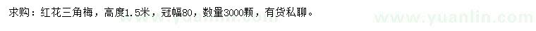 求購(gòu)冠幅80公分紅花三角梅