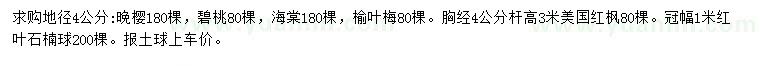 求購?fù)頇?、碧桃、海棠? />
                        <br />
                        <label style=