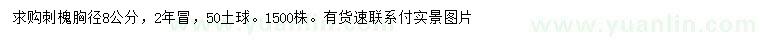 求購胸徑8公分刺槐