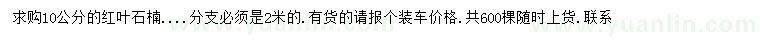 求購10公分紅葉石楠