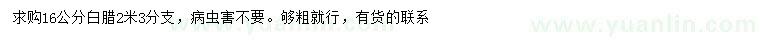 求購16公分白蠟