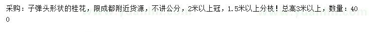 求購冠幅2米以上桂花