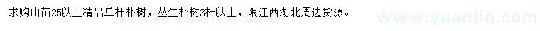 求購25公分以上樸樹、叢生樸樹