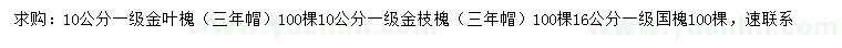 求購(gòu)金葉槐、金枝槐、國(guó)槐