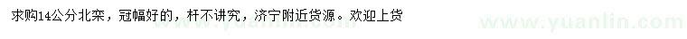求購14公分北欒
