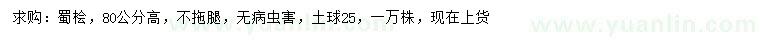 求購高80公分蜀檜