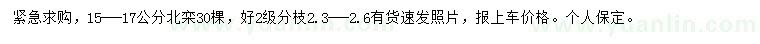 求購15-17公分北欒