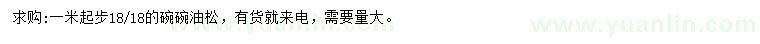 求購1米以上油松
