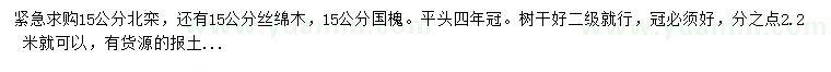 求購北欒、絲綿木、國槐