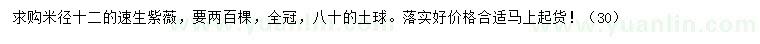 求購米徑12公分速生紫薇
