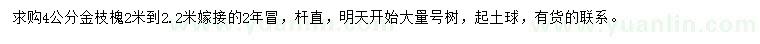 求購(gòu)4公分金枝槐