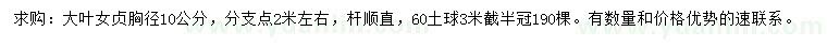 求購胸徑10公分大葉女貞