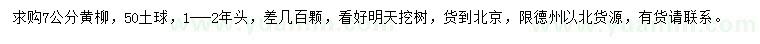 求購(gòu)7公分黃柳