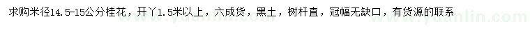 求購(gòu)米徑14.5-15公分桂花