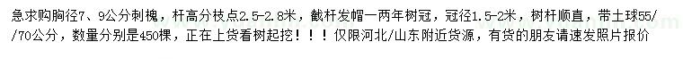 求購胸徑7、9公分刺槐