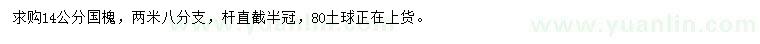 求購14公分國槐