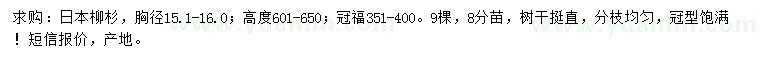 求購胸徑15.1-16公分日本柳杉