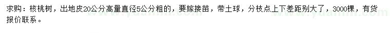 求購(gòu)20公分量5公分核桃樹(shù)
