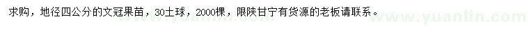 求購(gòu)地徑4公分文冠果苗