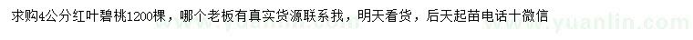 求購4公分紅葉碧桃