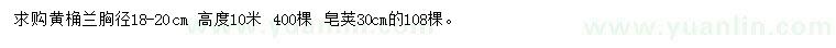 求購胸徑18-20公分黃桷蘭、30公分皂莢