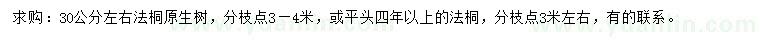 求購(gòu)30公分法桐