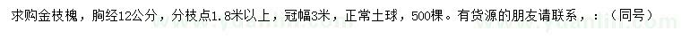 求購胸徑12公分金枝槐