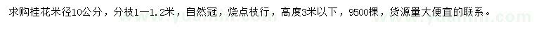 求購米徑10公分桂花