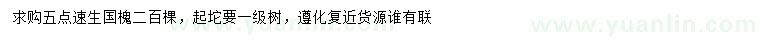 求購5公分速生國槐
